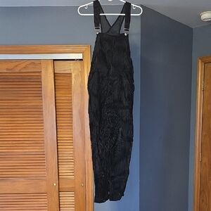 Black Pinstripe Women's Overalls